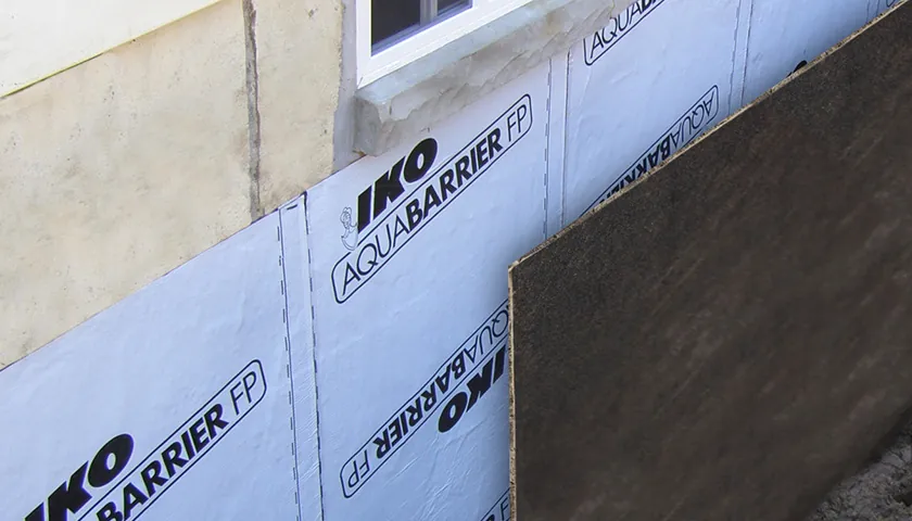 IKO's foundation waterproofing membrane - AquaBarrier FP