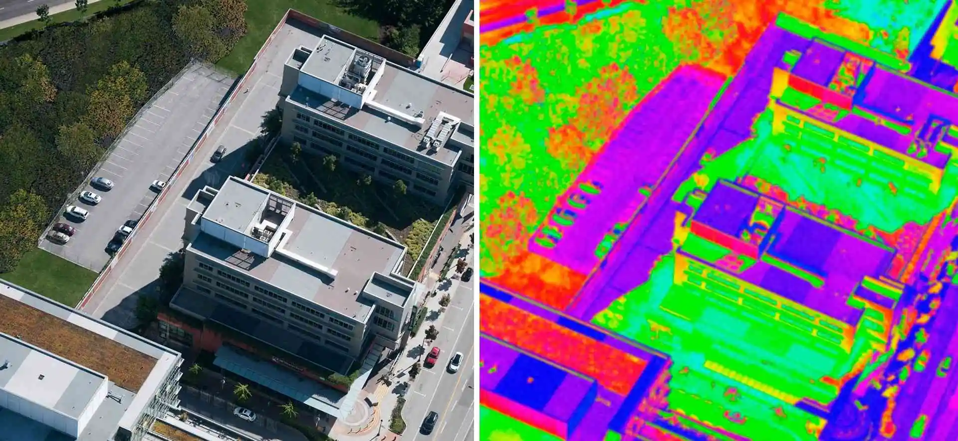 aerial infrared thermography of commercial roof