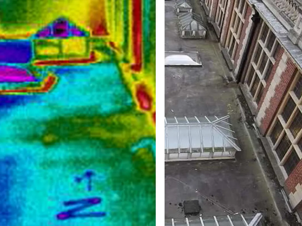 Elevated Vantage Point Method of conducting a infrared roof moisture scan 