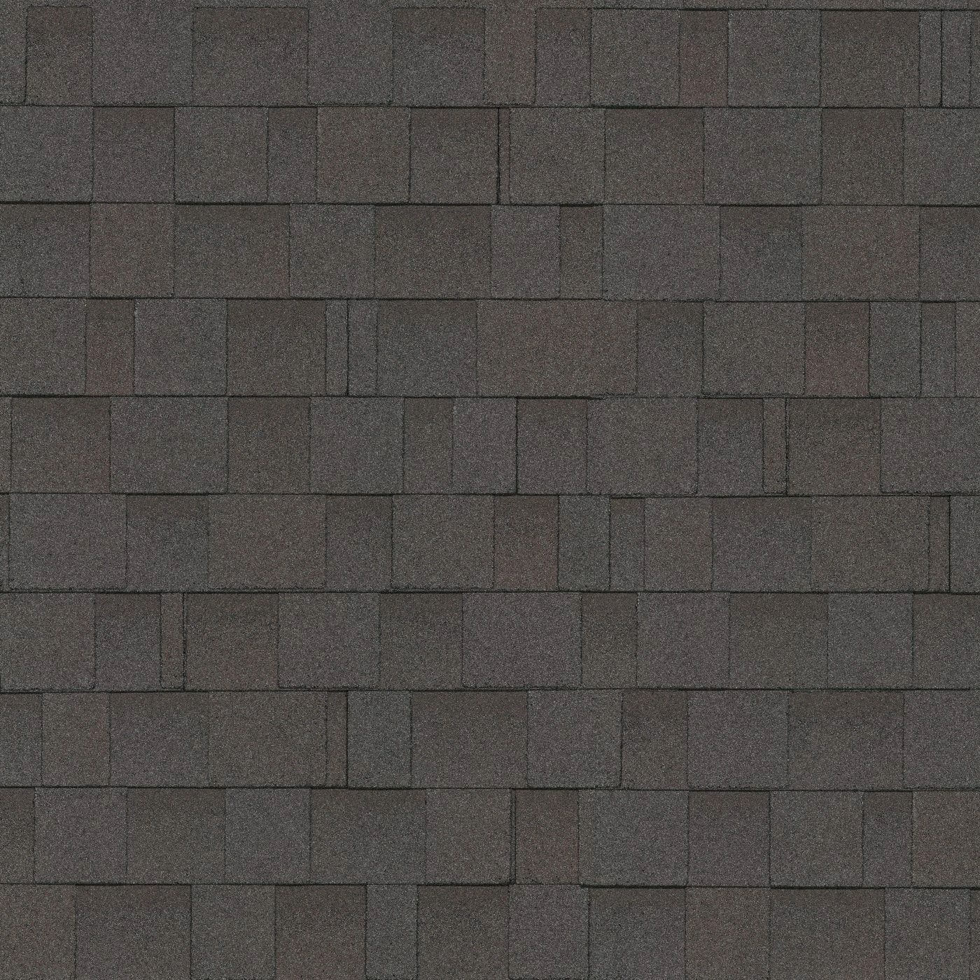 Graphite Black shingles are arranged in a consistent overlapping pattern, creating a sleek and modern look.