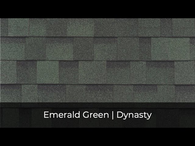 Experience the elegance of Emerald Green with our Dynasty roof shingles, part of the IKO Roof Shingle Colors collection. These green shingles feature a textured pattern, offering both style and durability to your home.