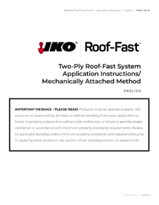 IKO Roof-Fast™ Base | Two-Ply MA Application Instructions (Mechanically Attached Method)