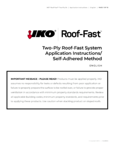 IKO Roof-Fast™ Base | Two-Ply SA Application Instructions (Self-Adhered Method)